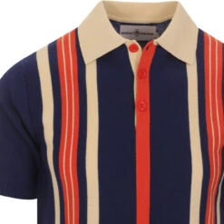 Farlowe Mod Stripe Knit Polo Top -KDX Clothing Store madcapeng vertical stipes polo blue detail 60127.1661263007 2
