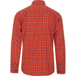 Kinfauns Rainbow Penny Collar Shirt -KDX Clothing Store madcapeng wave pattern shirt red back 91889.1661263179