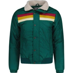 Edge Retro Stripe Ski Jacket (AG) 29 Edge Retro Stripe Ski Jacket (AG) -KDX Clothing Store madcapengland edge ski jacket alpine green front 08673.1667467225