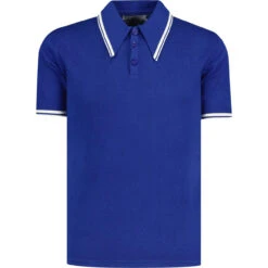 Empire Retro Popcorn Knit Polo (JR) -KDX Clothing Store madcapengland empire polo tshirt blue front 59924.1687256101