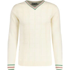 Fellini Mod Pointelle Knit Jumper -KDX Clothing Store madcapengland vneck pointelle top white front 57277.1676646868