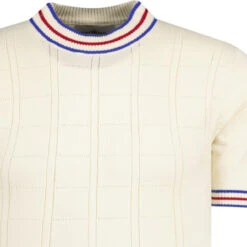 Wilson Pointelle Knit Mod Mock Turtleneck Tipped Tee In Zinfandel -KDX Clothing Store madcapengland vneck pointelle tshirt white detail 66031.1676647002 1