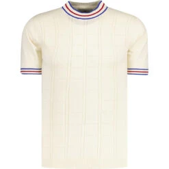 Wilson Pointelle Knit Mod Mock Turtleneck Tipped Tee In Navy -KDX Clothing Store madcapengland vneck pointelle tshirt white front 65054.1676647000 3